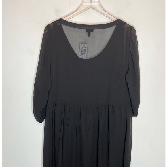 Torrid black Chiffon Shirt Dress, sheer lined. Size 0 - Picture 4 of 8